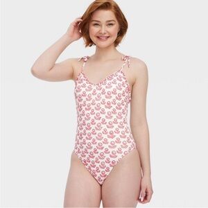 Women's Floral Tie-Shoulder One Piece Swimsuit Red - Roller Rabbit x Target XS